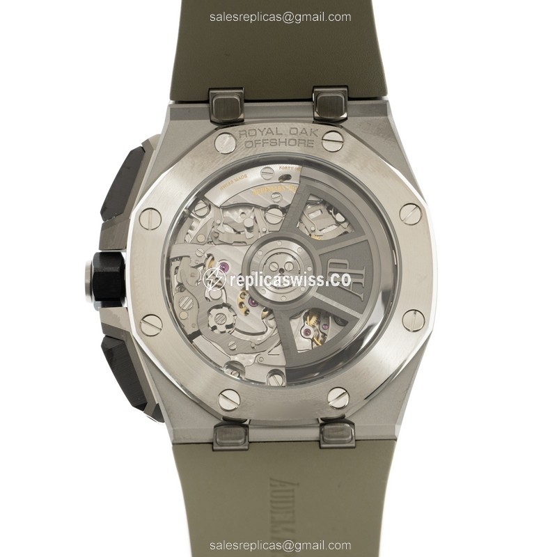 Royal Oak Offshore Replica - Audemars Piguet - Automatic - Steel - Gray Dial - Rubber Grey Strap - View 3
