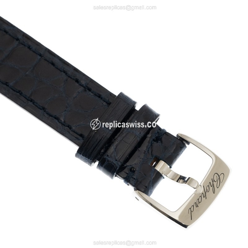 Chopard Happy Sport Replica - Automatic - Steel Case - Blue Dial - Blue Alligator Strap - View 4