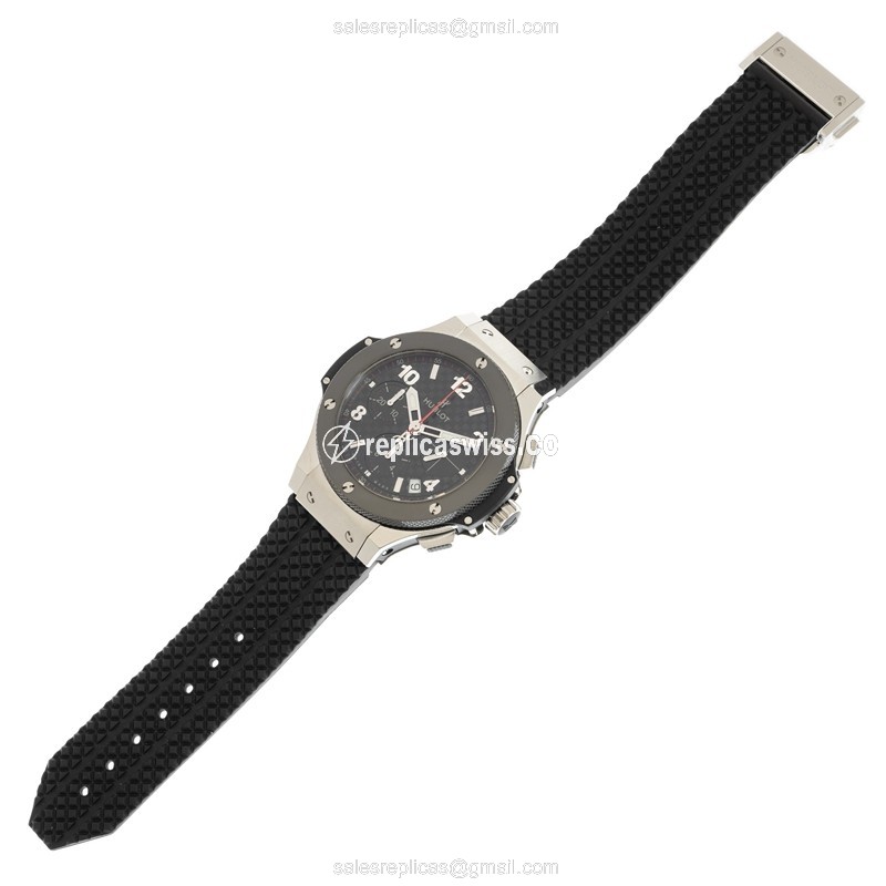 Hublot BIG BANG Automatic - Steel Case - Black Dial - Rubber Black Strap - View 2