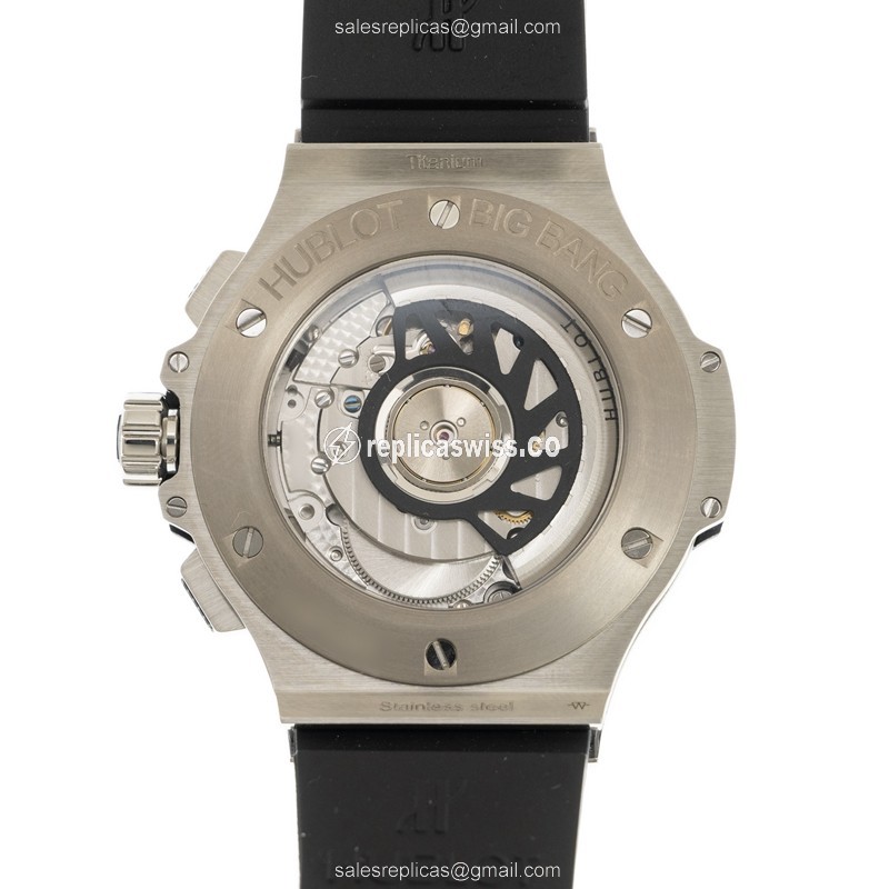 Hublot BIG BANG Automatic - Steel Case - Black Dial - Rubber Black Strap - View 3