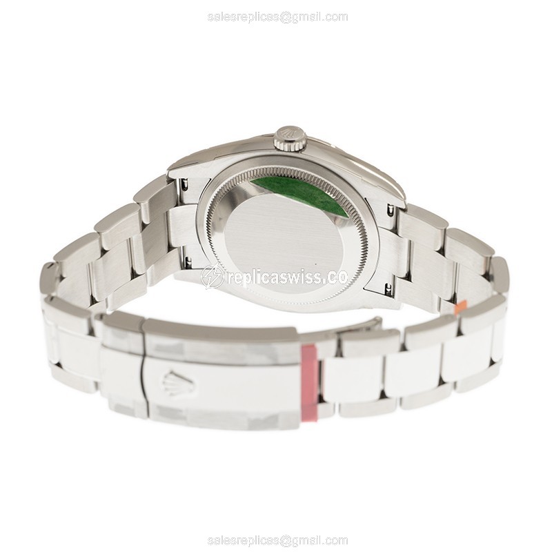 Rolex DATEJUST Replica - Automatic - White Gold & Steel - Blue Dial - View 4