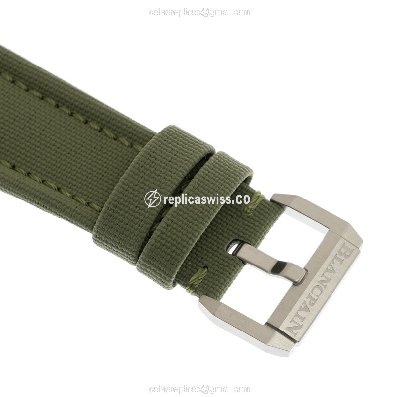 Blancpain 5000-1110-K52A Replica - Automatic - Steel Case - Gray Dial - Green Nylon Strap - View 4
