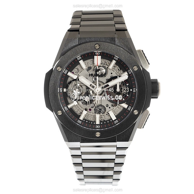 Hublot BIG BANG Replica - Automatic - Ceramic Case - Transparent - Black Ceramic Strap - View 2