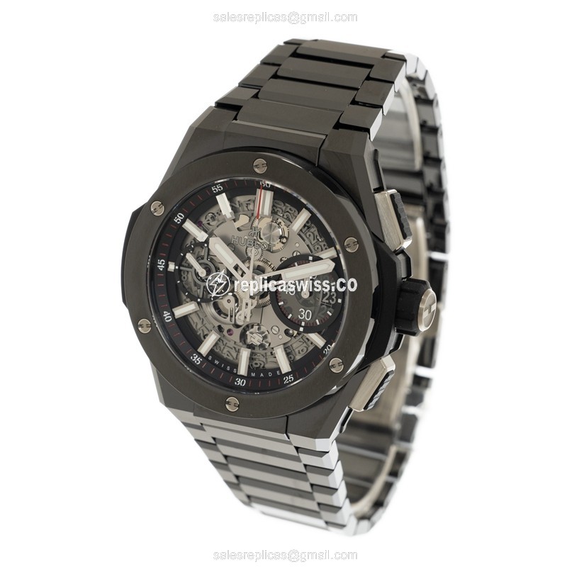 Hublot BIG BANG Replica - Automatic - Ceramic Case - Transparent - Black Ceramic Strap - View 3