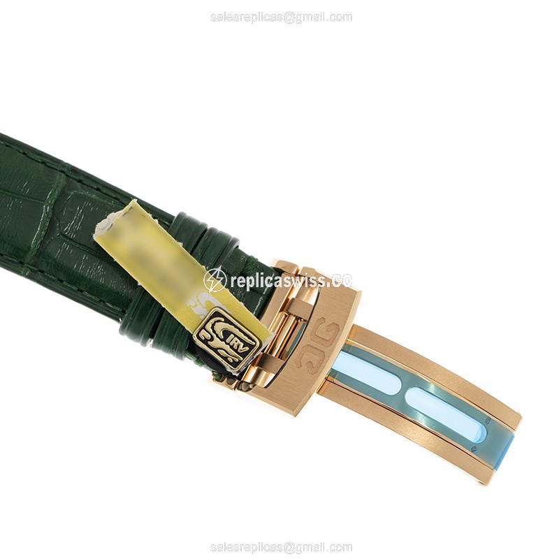 Glashutte 1-90-02-23-35-30 PANO - Automatic 18kt Rose Gold - Green Dial - Alligator Green Strap - View 4