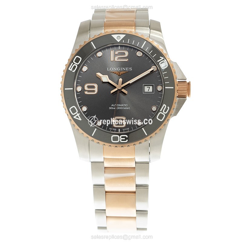 Longines CONQUEST Replica - 18kt Rose Gold - Steel Case, Gray Dial, Automatic - View 2