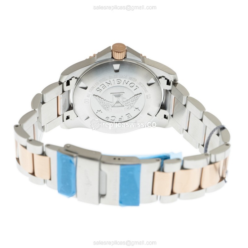 Longines Conquest Replica - 18kt Rose Gold & Steel - Automatic - Blue Dial - View 4
