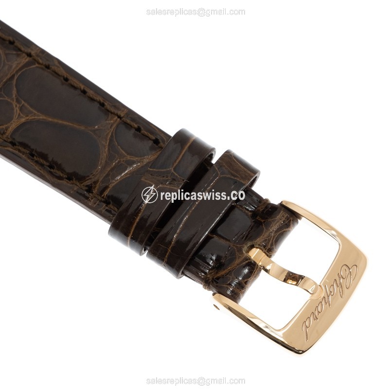 Chopard CLASSIQUE Replica - 18kt Rose Gold - Diamond Accents - Automatic Movement - Brown Dial & Leather Strap - View 4