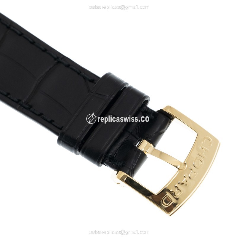 Chopard CLASSIQUE 161289-0001 - Auto 18kt Gold - White Dial, Black Leather Strap - View 4