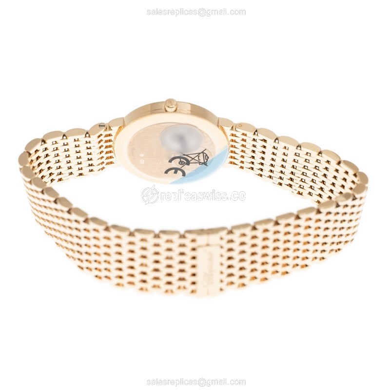 Chopard CLASSIQUE Quartz 18kt Rose Gold - White Dial - Gold Strap - View 4