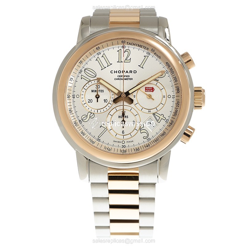 Chopard 158511-6001 MILLE MIGLIA GT XL - Automatic - 18kt Rose Gold - White Dial - Steel Band - View 2