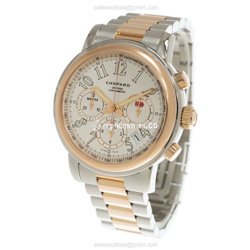 Chopard 158511-6001 MILLE MIGLIA GT XL - Automatic - 18kt Rose Gold - White Dial - Steel Band - View 3