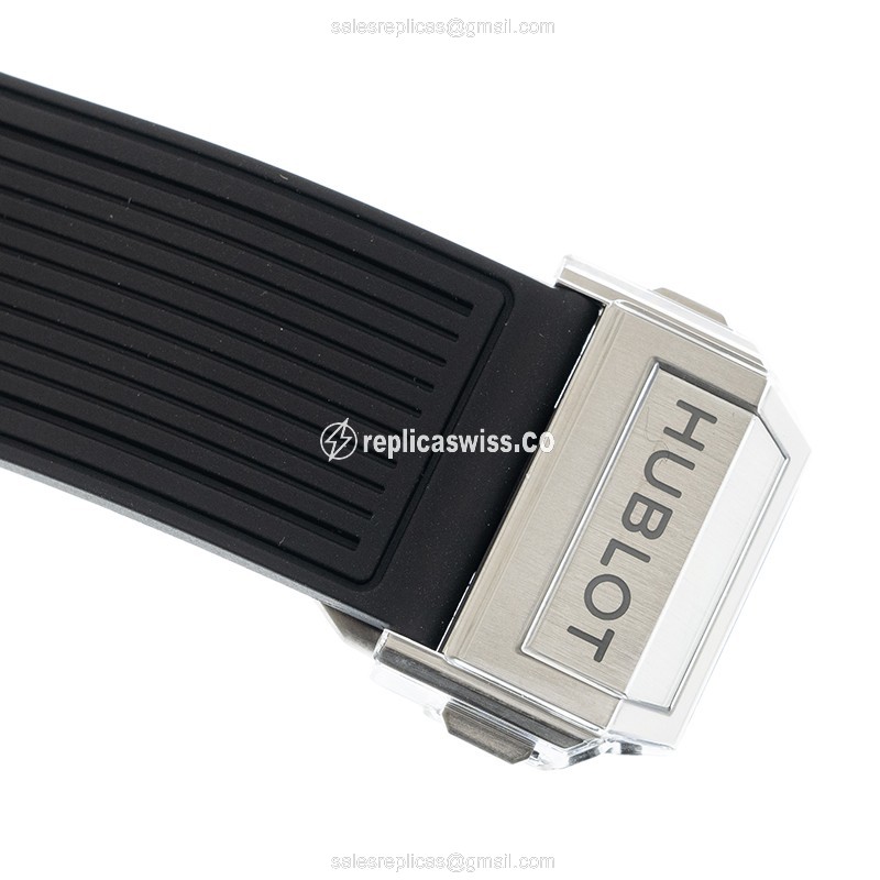 Hublot BIG BANG Replica - Automatic Titanium - Transparent - Black Rubber - Clasp - View 4