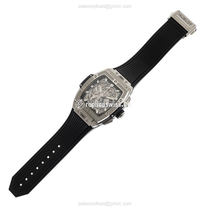 Hublot BIG BANG Replica - Automatic Titanium - Transparent - Black Rubber - Clasp - View 2