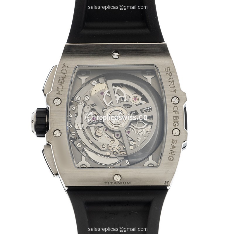 Hublot BIG BANG Replica - Automatic Titanium - Transparent - Black Rubber - Clasp - View 3