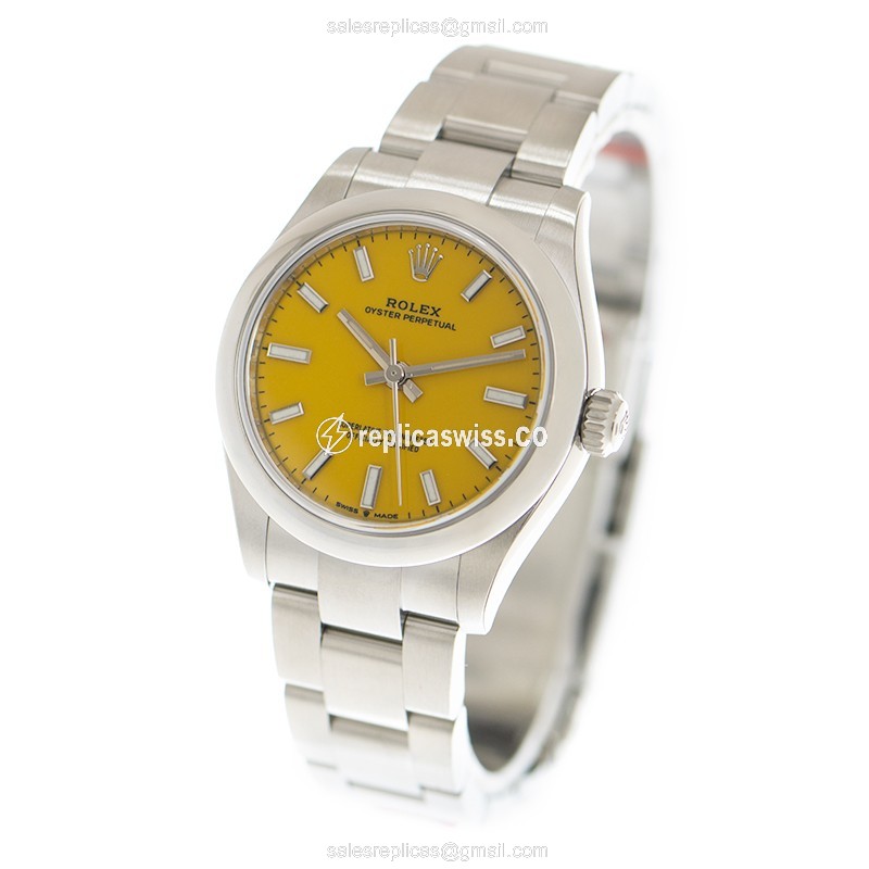Rolex 277200-0005 Replica - Automatic | Steel Case | Yellow Dial | Silver Clasp & Steel Strap - View 3