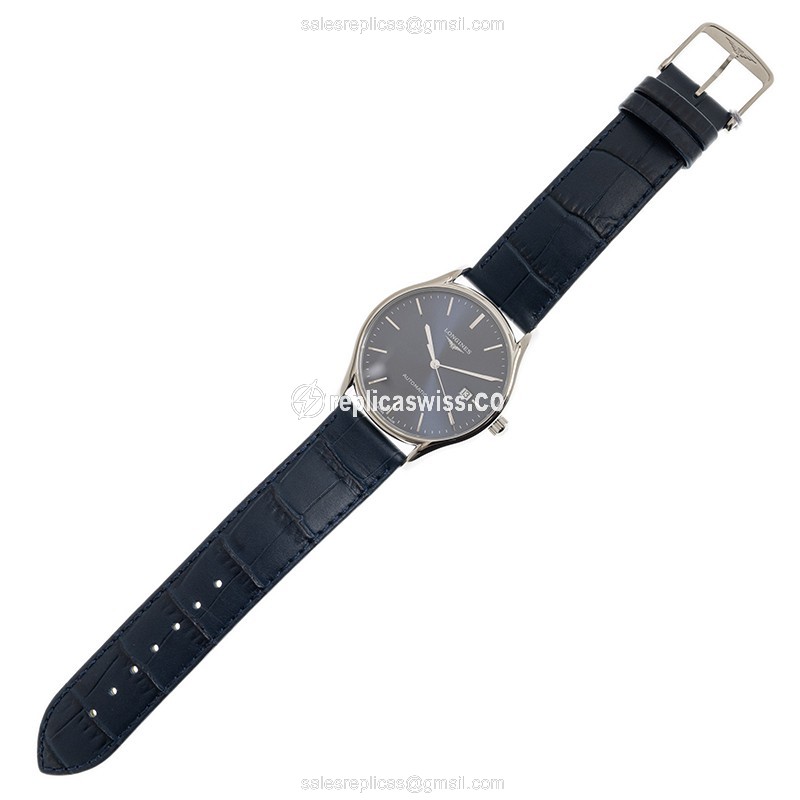 Longines Lyre Automatic - Blue Steel Case | Buckle Clasp | Leather Strap - View 2