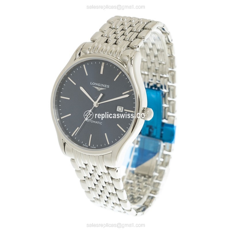Longines Lyre Replica - Automatic - Steel Case - Blue Dial - Silver Clasp - View 3