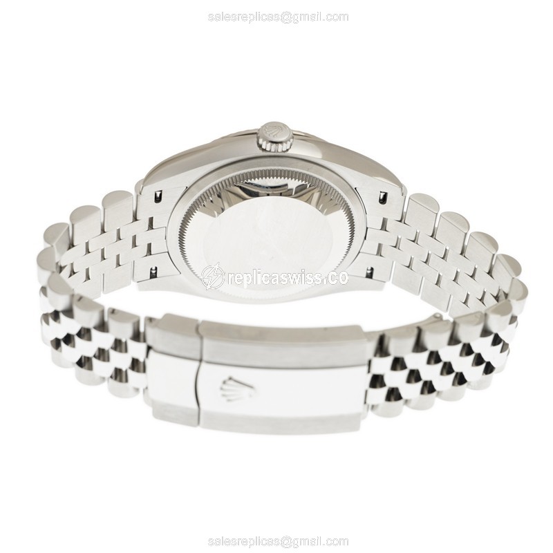 Rolex DATEJUST Replica - 18kt White Gold & Steel - Automatic - Green Dial - View 4