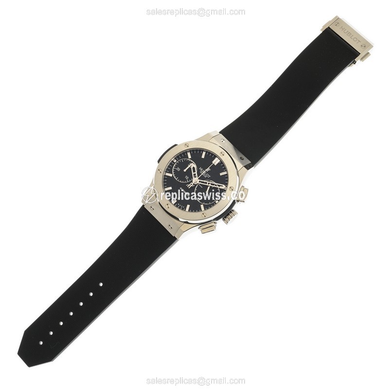Hublot Classic Fusion Replica - Automatic - Titanium Case - Black Dial - Rubber Strap - View 2