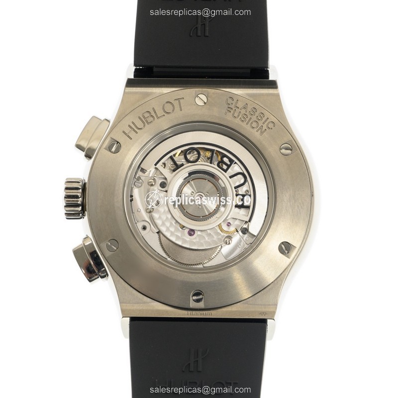 Hublot Classic Fusion Replica - Automatic - Titanium Case - Black Dial - Rubber Strap - View 3