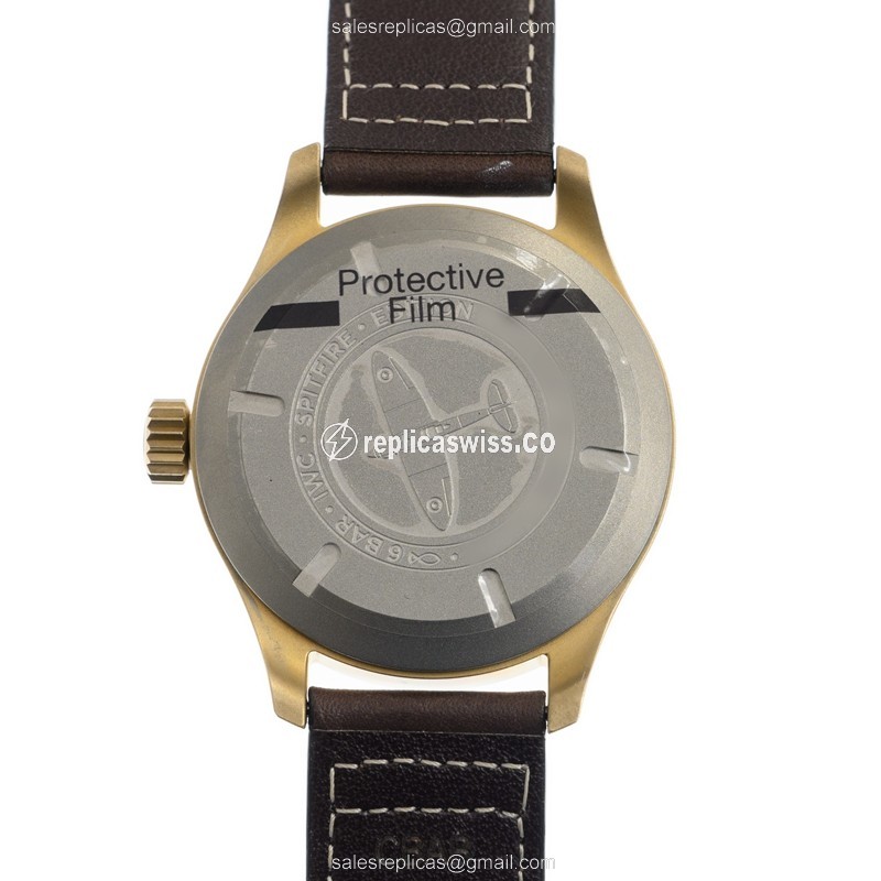 IWC PILOTS Bronze Case - Automatic Movement - Green Dial - Brown Cowhide - Buckle Clasp - View 3