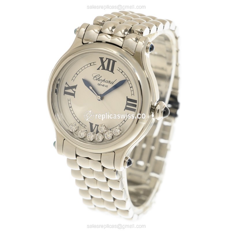 Chopard Happy Sport Replica - Automatic - Steel Case - Silver Dial - Silver Strap - View 3