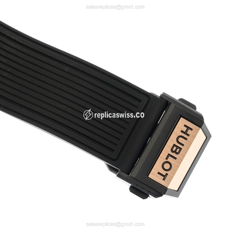 Hublot Big Bang Replica - 18kt Rose Gold - Automatic - Transparent - Black Rubber - Clasp - View 4
