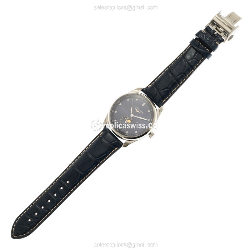 Longines Master Automatic - Steel Case, Blue Dial, Blue Alligator Strap - View 2