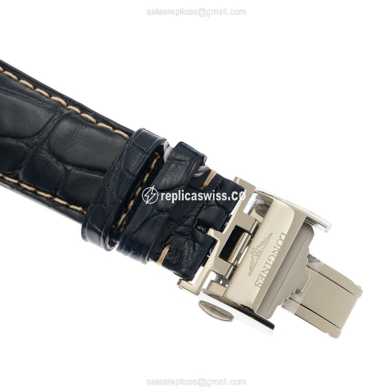 Longines Master Automatic - Steel Case, Blue Dial, Blue Alligator Strap - View 4