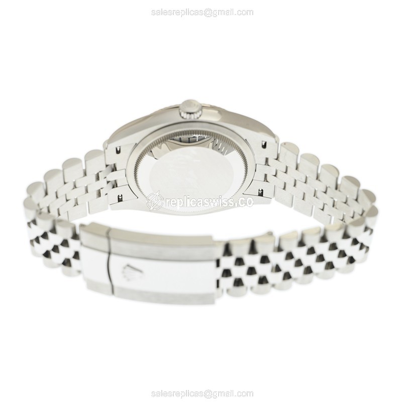 Rolex Datejust Replica - Automatic - 18kt White Gold & Steel - Green Dial - Silver Clasp - View 4