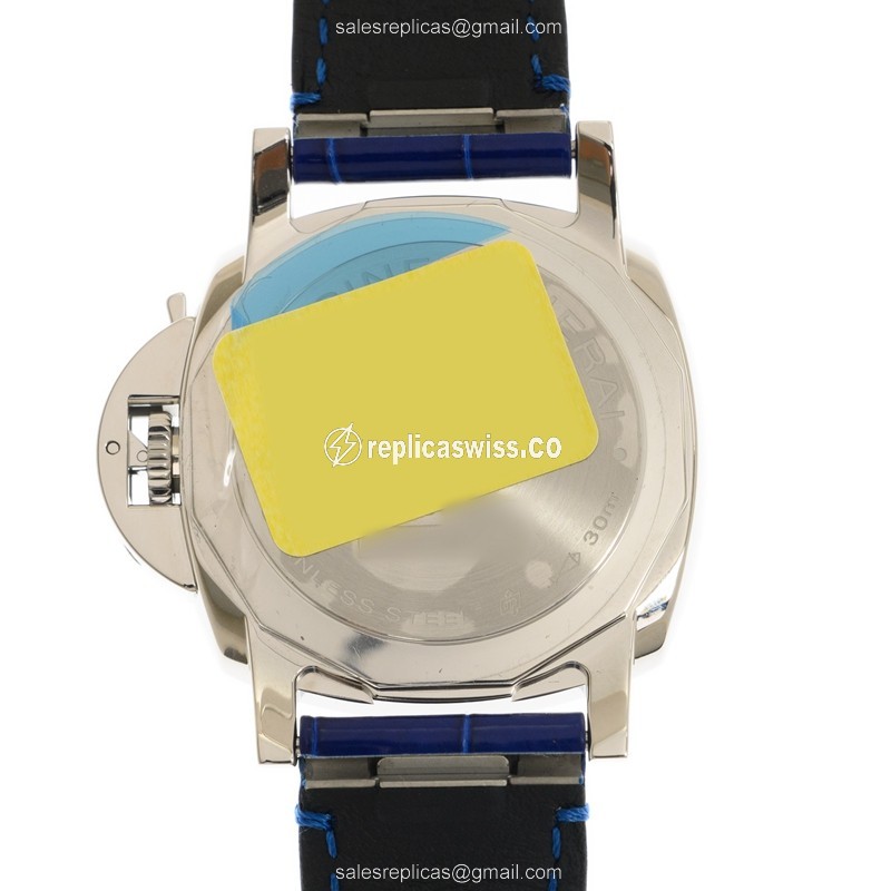 Panerai PAM01273 LUMINOR DUE - Automatic - Steel Case - Blue Dial - Blue Alligator Strap - Buckle Clasp - View 3