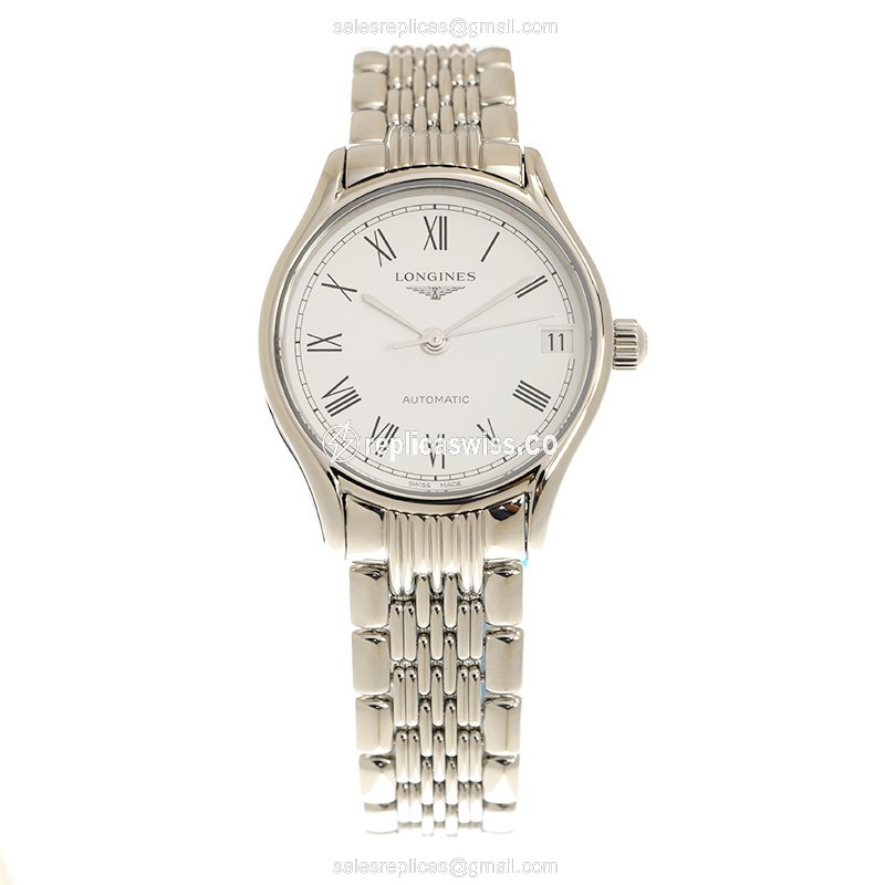 Longines Lyre Replica - Automatic - Stainless Steel - White Dial, Silver Clasp - View 2