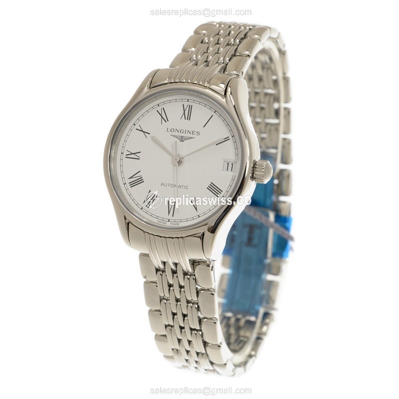 Longines Lyre Replica - Automatic - Stainless Steel - White Dial, Silver Clasp - View 3
