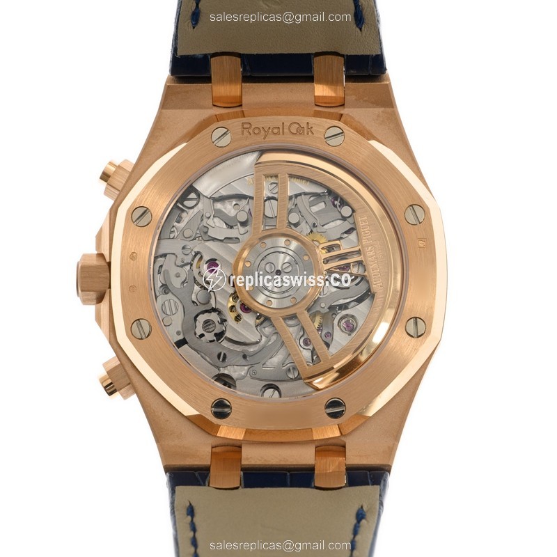 Audemars Piguet ROYAL OAK 26239OR.OO.D315CR.01 - Auto 18kt Gold Blue Dial Blue Alligator Clasp - View 3