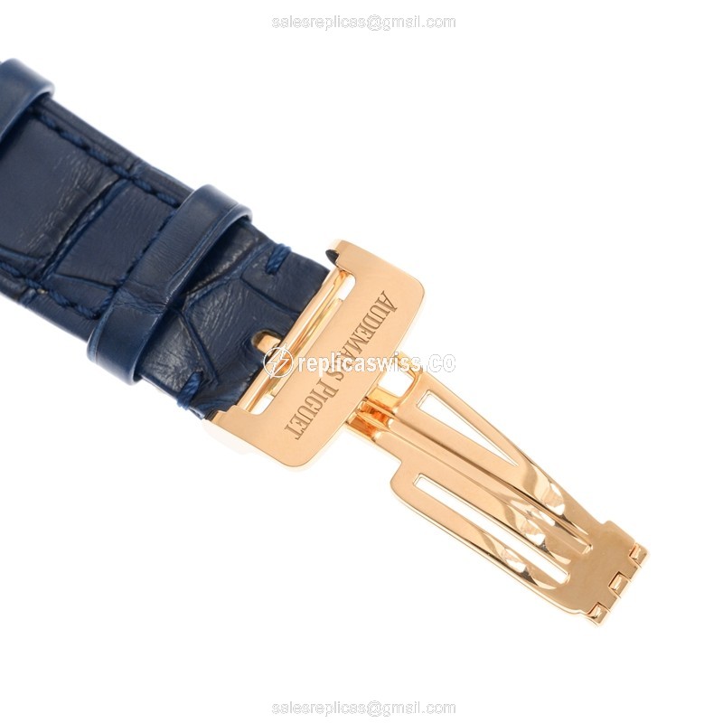 Audemars Piguet ROYAL OAK 26239OR.OO.D315CR.01 - Auto 18kt Gold Blue Dial Blue Alligator Clasp - View 4