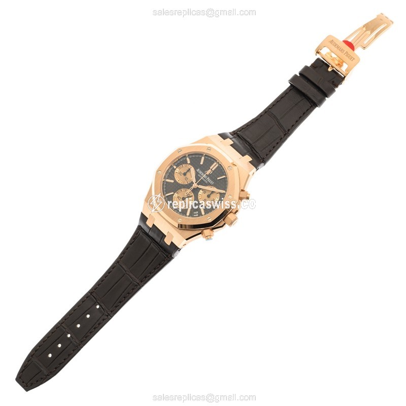 Audemars Piguet 26239OR.OO.D821CR.01 - Automatic - 18kt Rose Gold - Brown Dial - Alligator Brown Strap - View 2