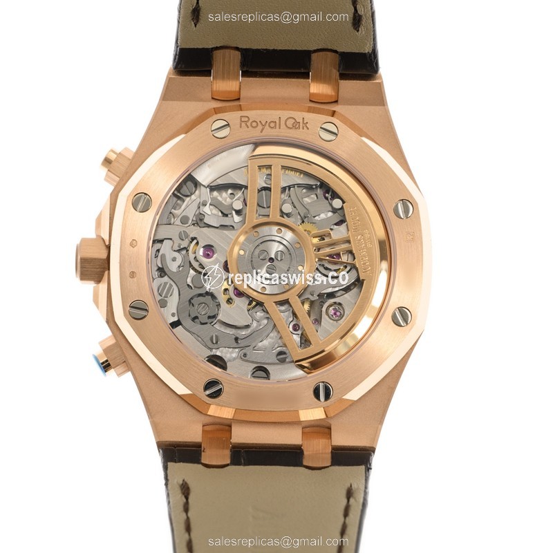 Audemars Piguet 26239OR.OO.D821CR.01 - Automatic - 18kt Rose Gold - Brown Dial - Alligator Brown Strap - View 3