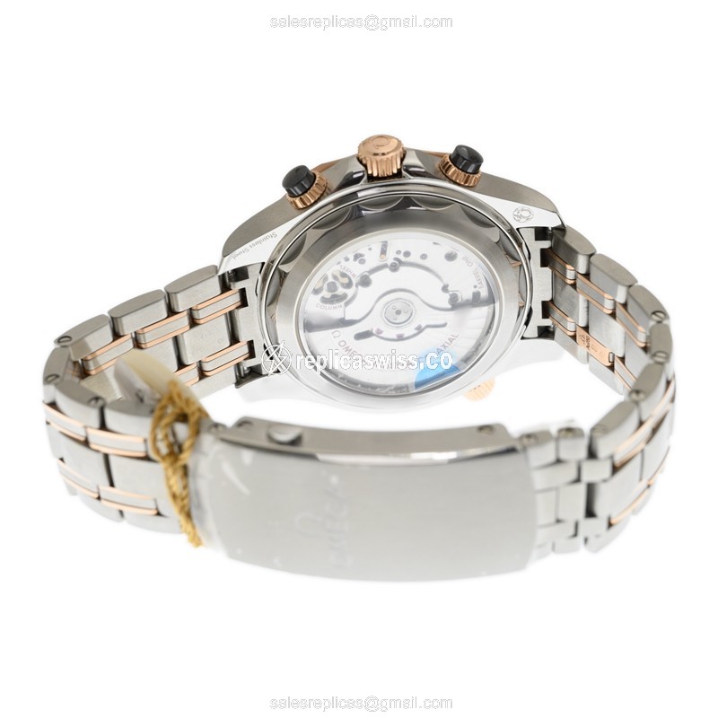 Omega Seamaster Replica - Automatic - 18kt Rose Gold & Steel Case - Black Dial - View 4