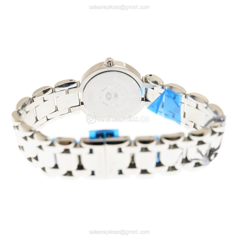 Longines Prima Luna Quartz - Blue Dial - Steel Case - Silver Steel Band - View 4