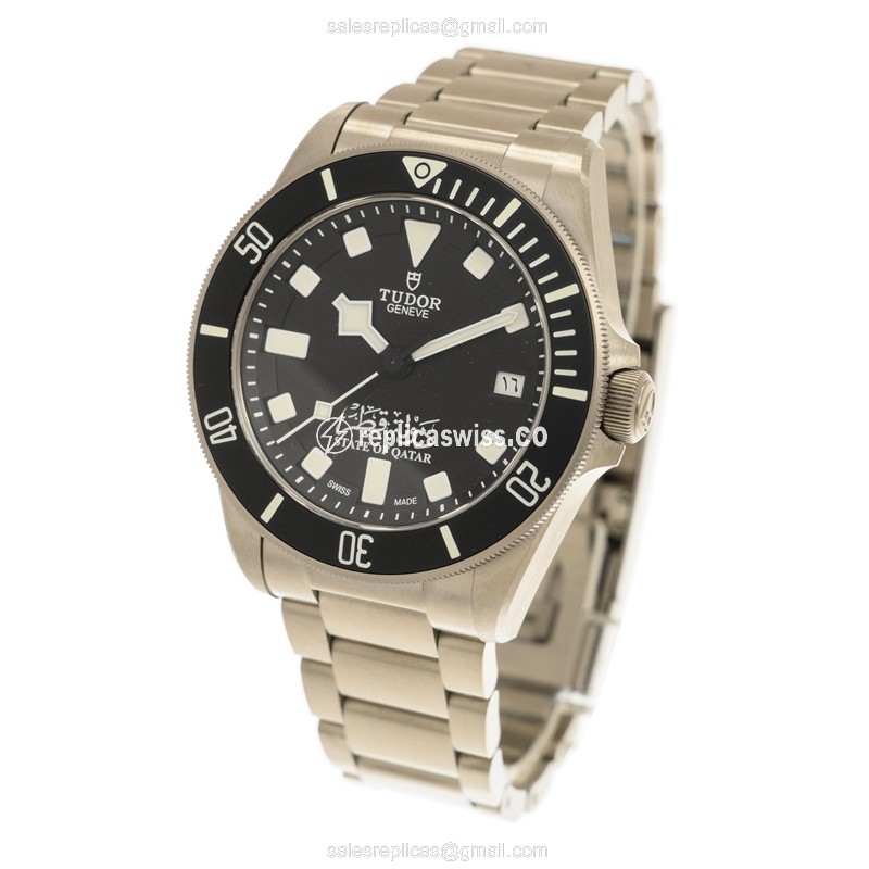 Tudor PELAGOS Replica - Automatic - Titanium Case - Black Dial - Silver Strap - View 3