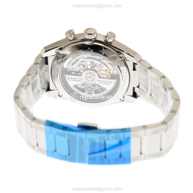 Zenith Chronomaster Replica - Automatic - Stainless Steel - White Dial on Silver Steel Strap - View 4