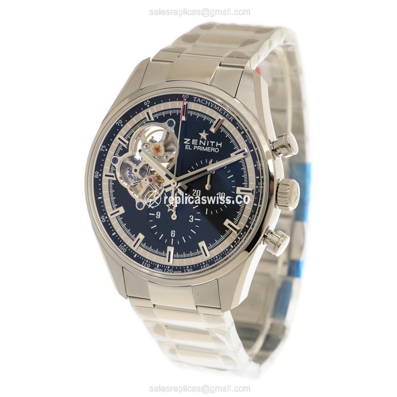 Zenith Chronomaster Automatic - Stainless Steel Case - Black Dial - Silver Steel Strap - View 3