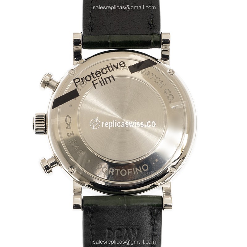 Portofino Replica - IWC IW391405 - Automatic - Green Dial - Steel Case - Green Leather Strap - View 3
