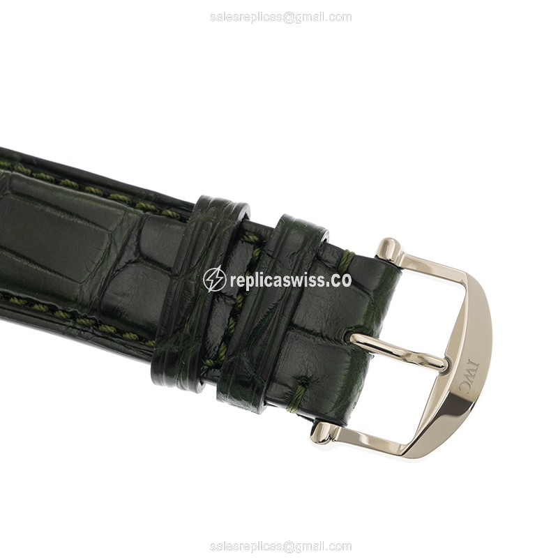 Portofino Replica - IWC IW391405 - Automatic - Green Dial - Steel Case - Green Leather Strap - View 4