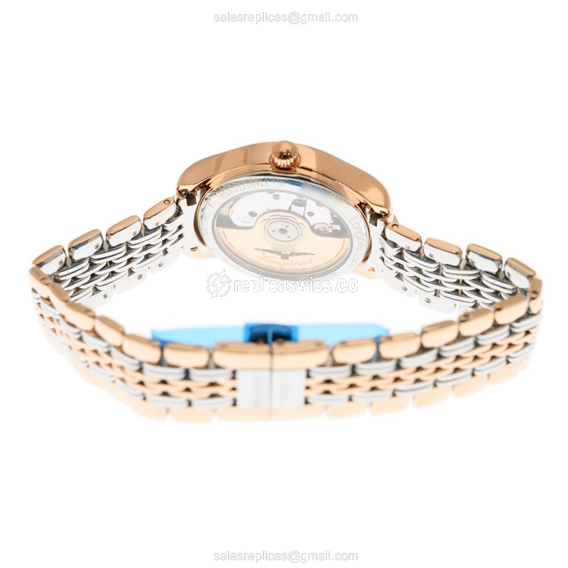 Longines Lyre Replica - Automatic - 18kt Rose Gold & Steel Case - White Dial - View 4