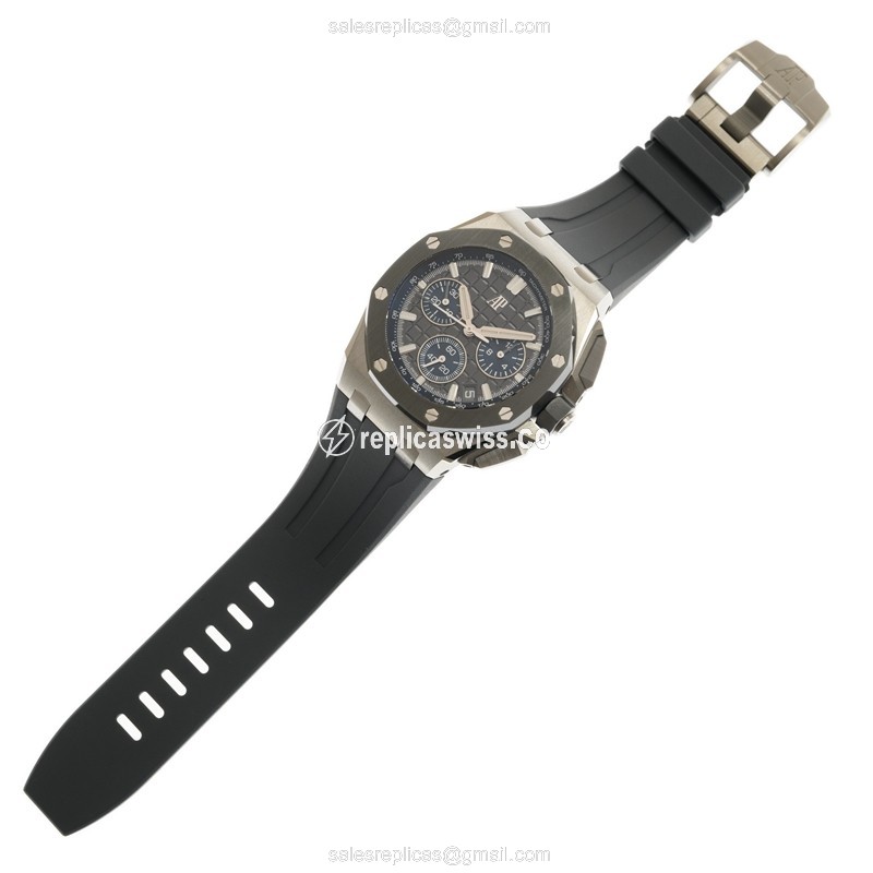 Rolex Royal Oak Offshore Replica - Automatic - Titanium - Gray Dial - Grey Rubber Strap - Buckle Clasp - View 2