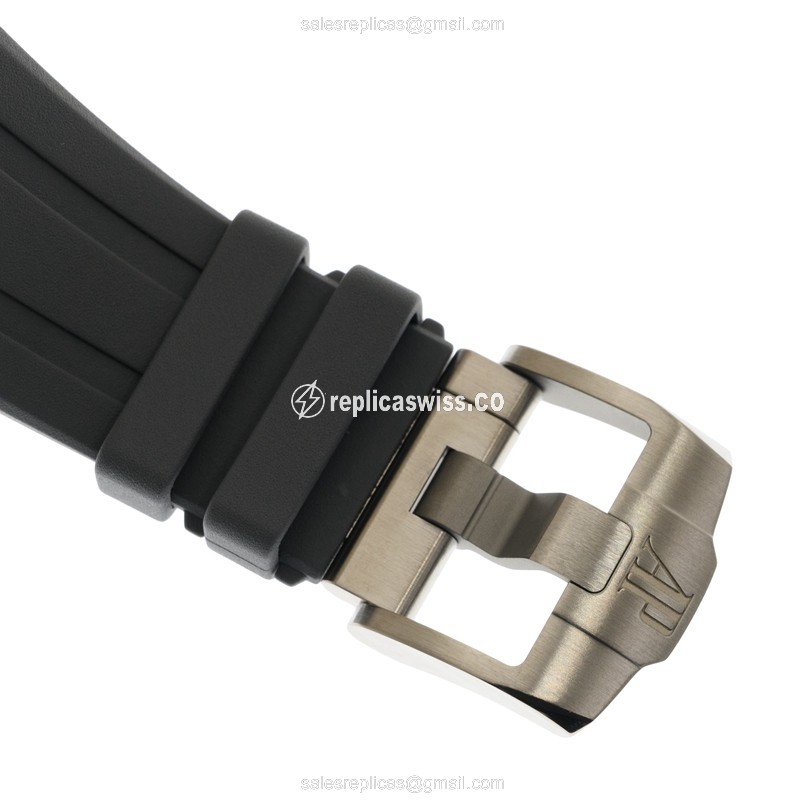 Rolex Royal Oak Offshore Replica - Automatic - Titanium - Gray Dial - Grey Rubber Strap - Buckle Clasp - View 4