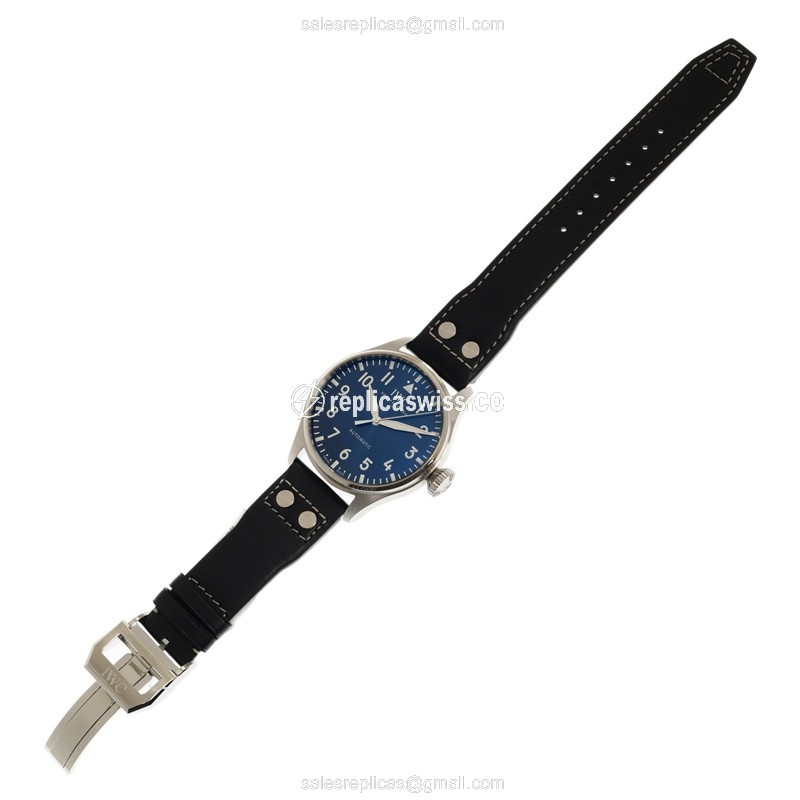 IWC IW329303 PILOTS Automatic Replica - Blue Dial - Cowhide Blue Strap - Stainless Steel Case - View 2