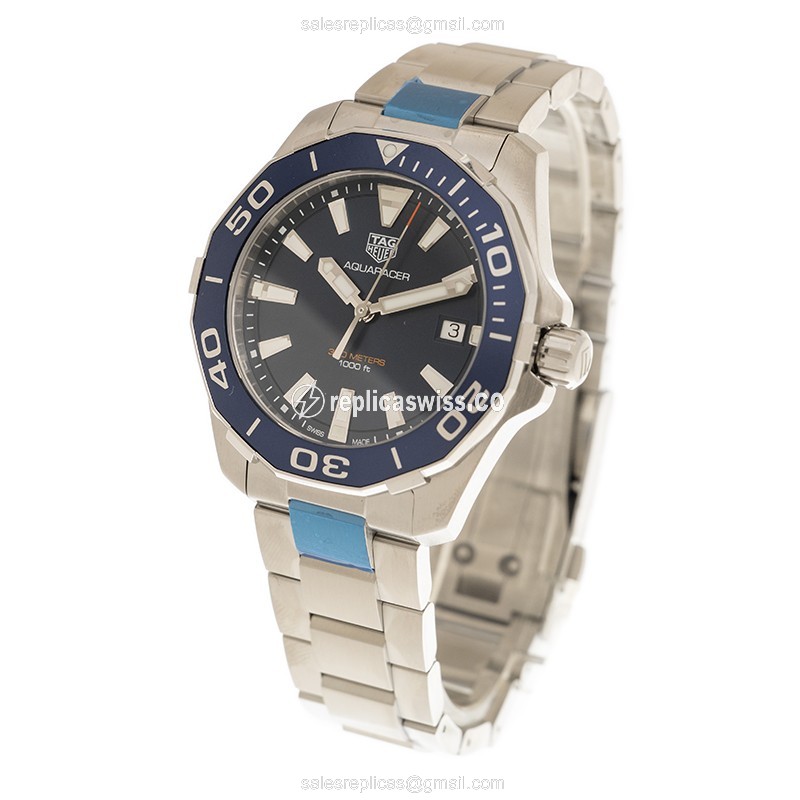 Tag Heuer AQUARACER Quartz - Blue Dial - Steel Case - Silver Steel Band - View 3